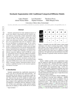 Stochastic Segmentation with Conditional Categorical Diffusion Models