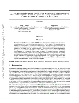 A Multifidelity deep operator network approach to closure for multiscale
  systems