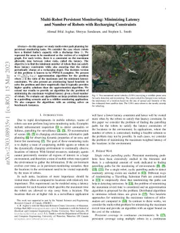 Multi-Robot Persistent Monitoring: Minimizing Latency and Number of
  Robots with Recharging Constraints