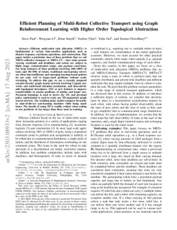 Efficient Planning of Multi-Robot Collective Transport using Graph
  Reinforcement Learning with Higher Order Topological Abstraction