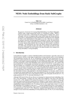 NESS: Node Embeddings from Static SubGraphs