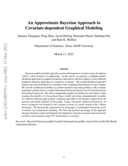 An Approximate Bayesian Approach to Covariate-dependent Graphical
  Modeling