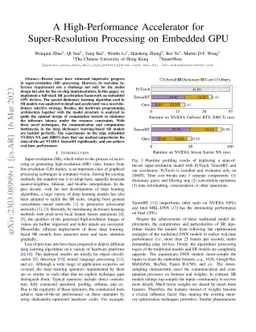 A High-Performance Accelerator for Super-Resolution Processing on
  Embedded GPU