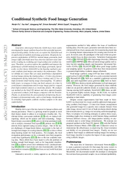 Conditional Synthetic Food Image Generation