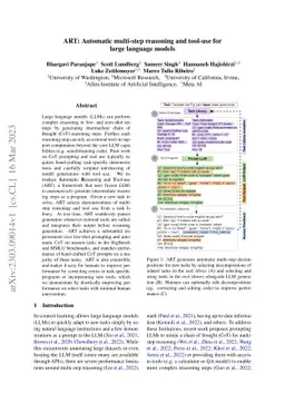 ART: Automatic multi-step reasoning and tool-use for large language
  models