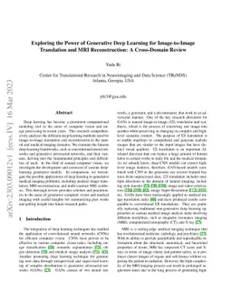 Exploring the Power of Generative Deep Learning for Image-to-Image
  Translation and MRI Reconstruction: A Cross-Domain Review