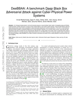DeeBBAA: A benchmark Deep Black Box Adversarial Attack against
  Cyber-Physical Power Systems