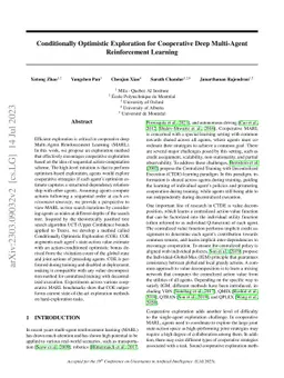 Conditionally Optimistic Exploration for Cooperative Deep Multi-Agent
  Reinforcement Learning