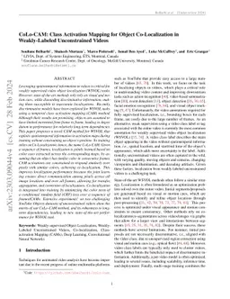 CoLo-CAM: Class Activation Mapping for Object Co-Localization in Weakly-Labeled Unconstrained Videos