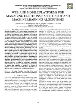Web and Mobile Platforms for Managing Elections based on IoT And Machine
  Learning Algorithms