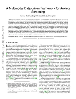 A Multimodal Data-driven Framework for Anxiety Screening