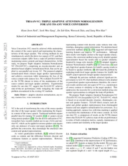 TriAAN-VC: Triple Adaptive Attention Normalization for Any-to-Any Voice
  Conversion