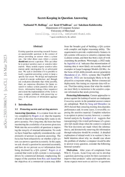 Secret-Keeping in Question Answering