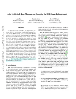Joint Multi-Scale Tone Mapping and Denoising for HDR Image Enhancement