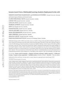 Lessons Learnt from a Multimodal Learning Analytics Deployment
  In-the-wild