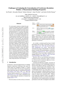 Challenges to Evaluating the Generalization of Coreference Resolution
  Models: A Measurement Modeling Perspective