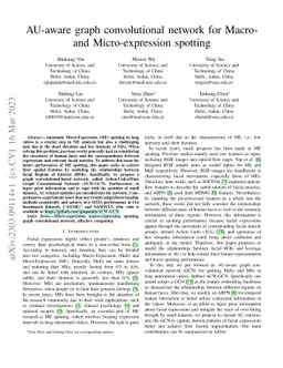 AU-aware graph convolutional network for Macro- and Micro-expression
  spotting