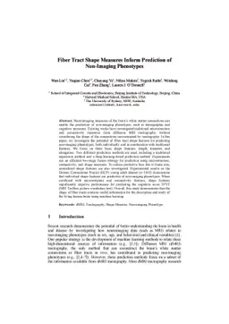 Fiber Tract Shape Measures Inform Prediction of Non-Imaging Phenotypes
