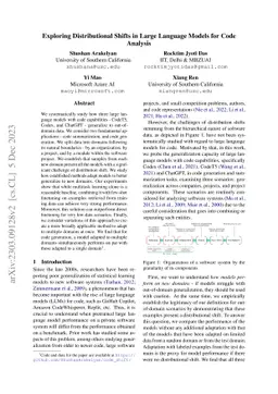 Exploring Distributional Shifts in Large Language Models for Code
  Analysis