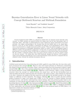 Bayesian Generalization Error in Linear Neural Networks with Concept
  Bottleneck Structure and Multitask Formulation