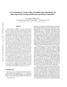 A New Benchmark: On the Utility of Synthetic Data with Blender for Bare
  Supervised Learning and Downstream Domain Adaptation