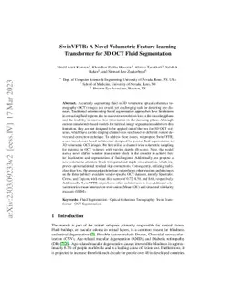 SwinVFTR: A Novel Volumetric Feature-learning Transformer for 3D OCT Fluid Segmentation