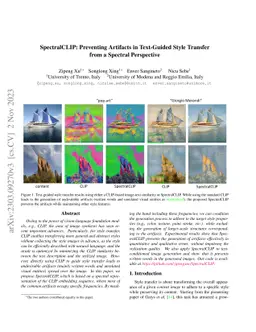 SpectralCLIP: Preventing Artifacts in Text-Guided Style Transfer from a
  Spectral Perspective