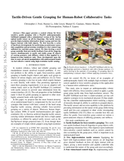 Tactile-Driven Gentle Grasping for Human-Robot Collaborative Tasks