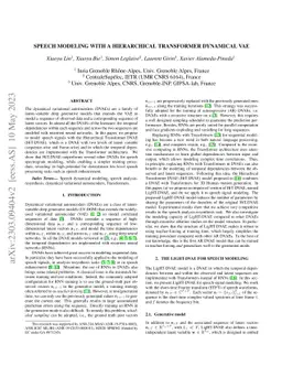 Speech Modeling with a Hierarchical Transformer Dynamical VAE