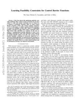 Learning Feasibility Constraints for Control Barrier Functions