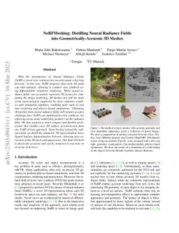 NeRFMeshing: Distilling Neural Radiance Fields into
  Geometrically-Accurate 3D Meshes