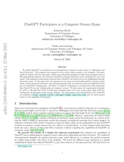 ChatGPT Participates in a Computer Science Exam