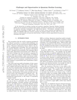 Challenges and Opportunities in Quantum Machine Learning
