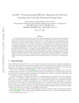 GLASU: A Communication-Efficient Algorithm for Federated Learning with
  Vertically Distributed Graph Data