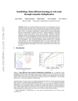 SemDeDup: Data-efficient learning at web-scale through semantic
  deduplication