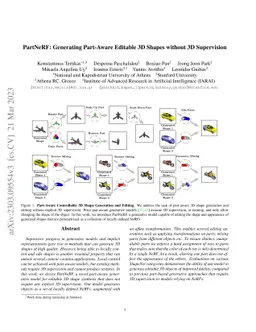 PartNeRF: Generating Part-Aware Editable 3D Shapes without 3D
  Supervision