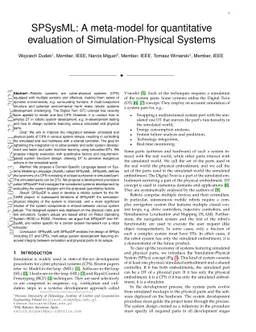 SPSysML: A meta-model for quantitative evaluation of Simulation-Physical
  Systems