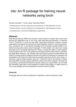cito: An R package for training neural networks using torch
