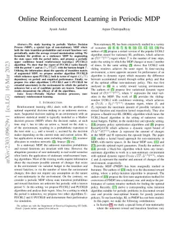 Online Reinforcement Learning in Periodic MDP