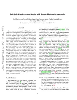 Full-Body Cardiovascular Sensing with Remote Photoplethysmography