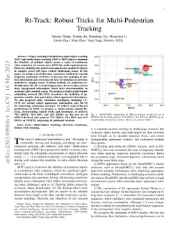 Rt-Track: Robust Tricks for Multi-Pedestrian Tracking