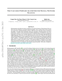 The Cascaded Forward Algorithm for Neural Network Training