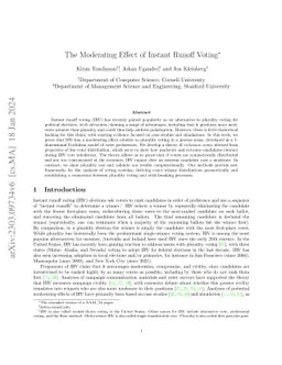 The Moderating Effect of Instant Runoff Voting