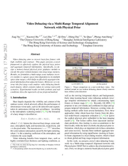 Video Dehazing via a Multi-Range Temporal Alignment Network with
  Physical Prior
