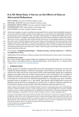 It Is All About Data: A Survey on the Effects of Data on Adversarial
  Robustness