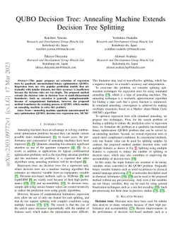 QUBO Decision Tree: Annealing Machine Extends Decision Tree Splitting