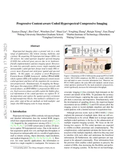 Progressive Content-aware Coded Hyperspectral Compressive Imaging
