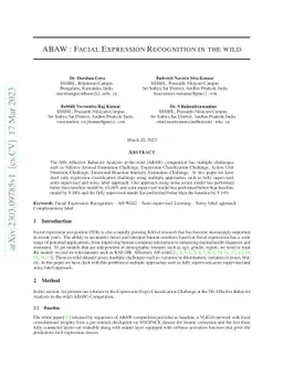 ABAW : Facial Expression Recognition in the wild