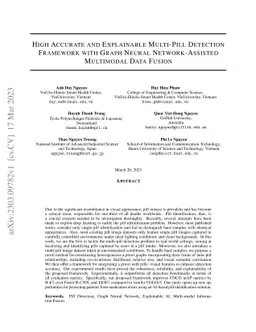 High Accurate and Explainable Multi-Pill Detection Framework with Graph
  Neural Network-Assisted Multimodal Data Fusion