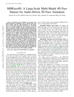 MMFace4D: A Large-Scale Multi-Modal 4D Face Dataset for Audio-Driven 3D
  Face Animation